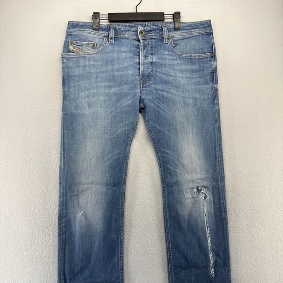 Diesel jeans mens 34x32 Fits 36x33 Blue Safado Regular Slim Straight Vintage y2k - Picture 3 of 15